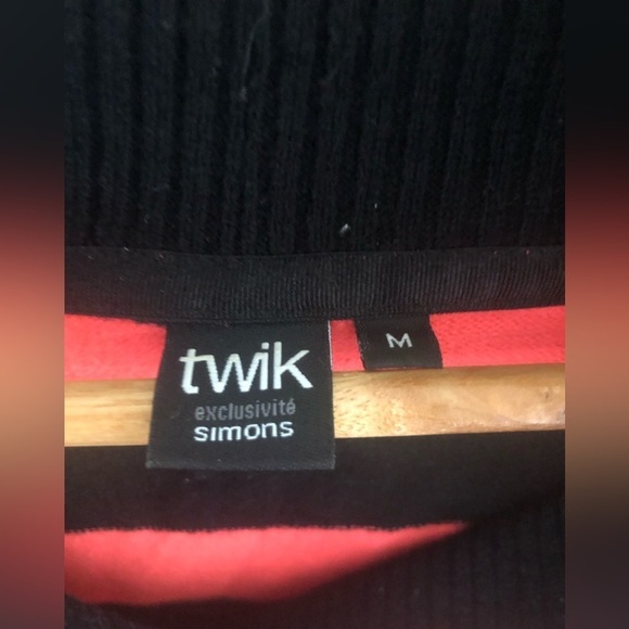TWIK striped coral & black sweater - Picture 3 of 3